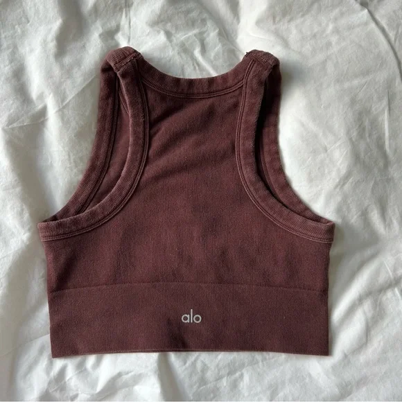 Alo Brown/Maroon Racerback Tank Top -M - Picture 1 of 5